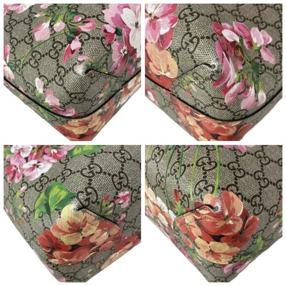 GUCCI GG Blooms Medium Reversible Leather Tote Beige Red Multi PVC - 855-072625 - Picture 6 of 14